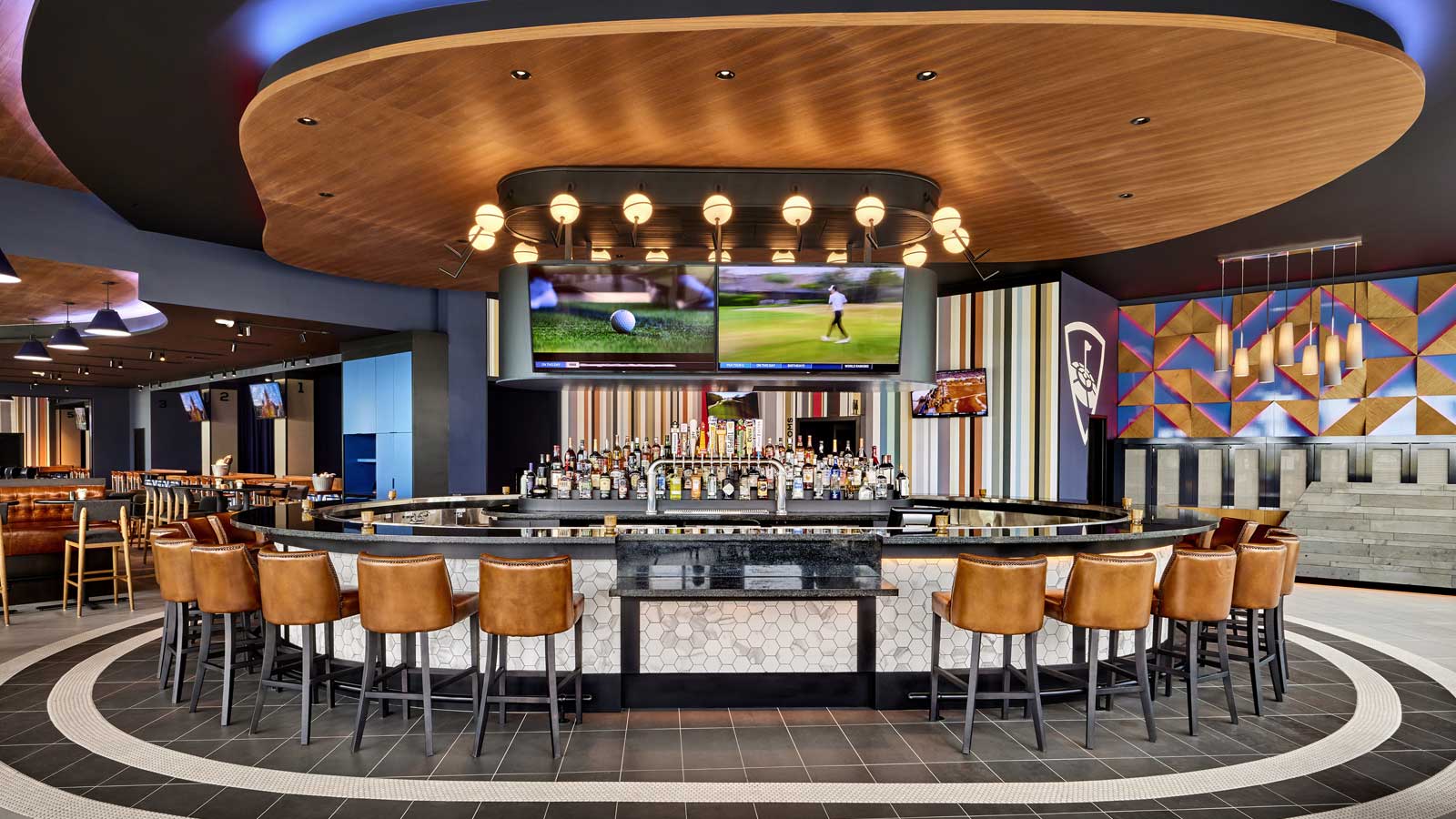 Interior bar area at Top Golf PGA Frisco